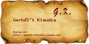 Gerhát Klaudia névjegykártya