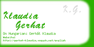 klaudia gerhat business card