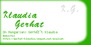 klaudia gerhat business card